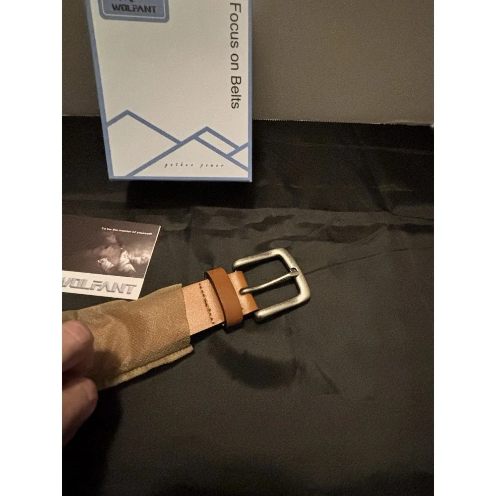 WOLFANT P598 Men's Full Grain Leather Belt Tan 49